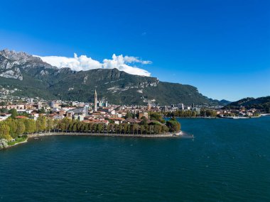 Lecco Town 'un insansız hava aracı tarafından manzarası