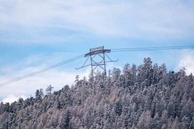 Sankt Moritz Alplerinde karlı manzara