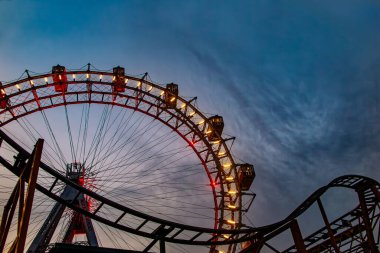 Wien Prater parkındaki dönme dolabın ayrıntıları.