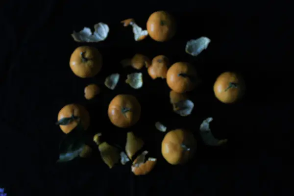 Mandarinas Sobre Fondo Negro — Foto de Stock