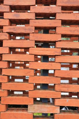 Yığılmış kırmızı tuğla arkaplan 