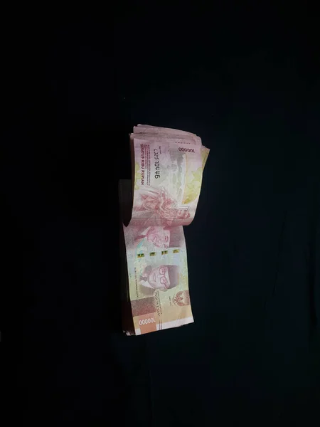 Мільйони Рупій Чорному Тлі — стокове фото