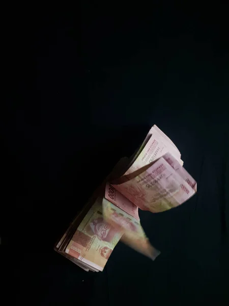 Milhões Rupias Fundo Preto — Fotografia de Stock