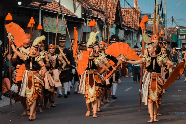 Yogyakarta Mei 2023 Parade Budaya Kotagede Dengan Pakaian Tradisional Jaranan — Stok Foto