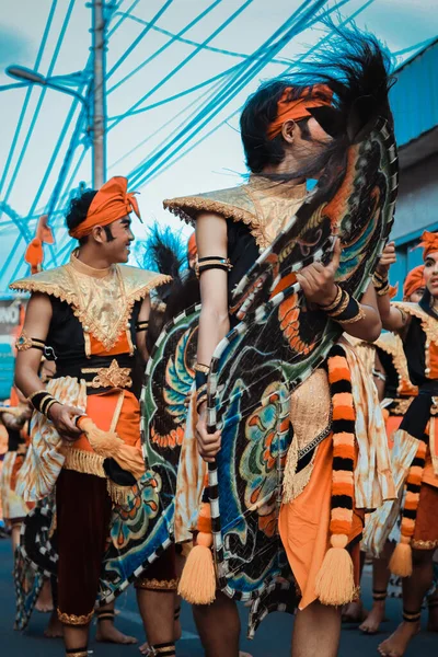 Yogyakarta Mai 2023 Kulturparade Kotagede Mit Traditioneller Jaranan Kleidung — Stockfoto