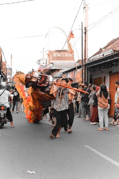 Yogyakarta Maj 2023 Kulturparad Kotagede Med Traditionella Jaranskläder — Stockfoto