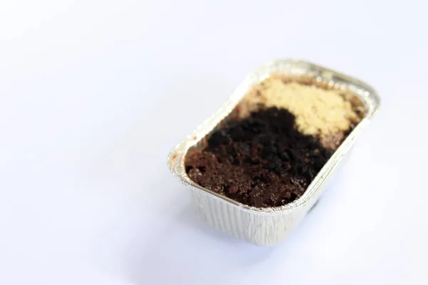 Geschmolzene Brownies Mit Käse Und Köstlicher Schokolade Liegen Auf Einem — Stockfoto