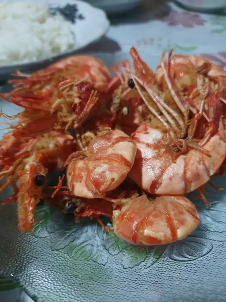 Close View Delicious Shrimps — 图库照片