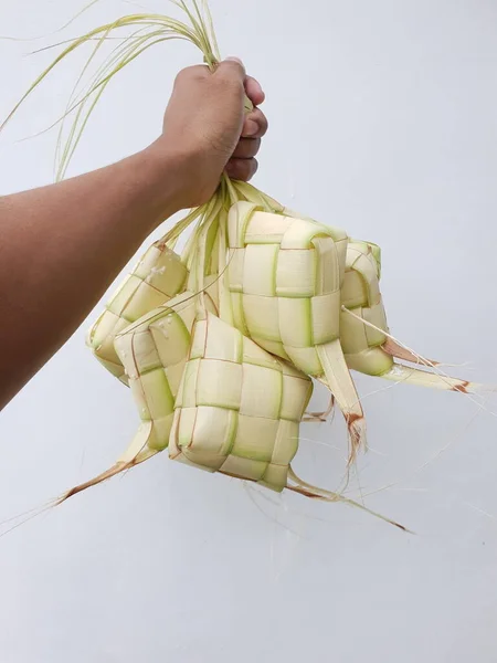 Ketupat Mit Reis Zum Kochen Gefüllt — Stockfoto