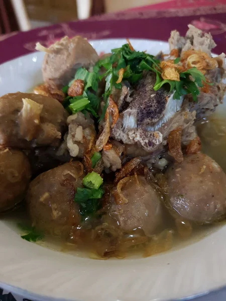 Страва Балангунського Супу Фрикадельками Готовими Їжі — стокове фото
