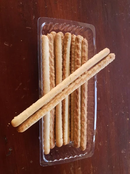 Sebze Peynirden Yapılmış Bisküvi Çubukları Lezzetlidir — Stok fotoğraf