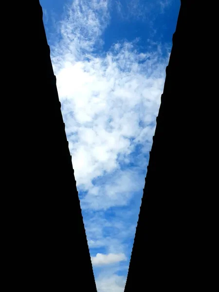 Clear Blue Sky Framed Black — Stock Photo, Image
