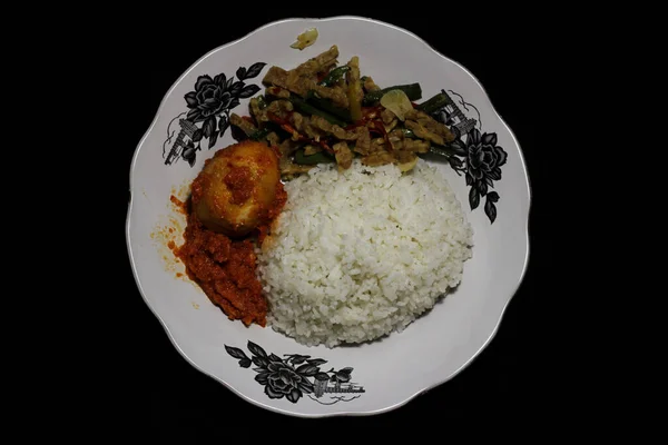 Riz Aux Légumes Curry Poulet — Photo