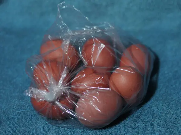 Ovos Saco Plástico — Fotografia de Stock