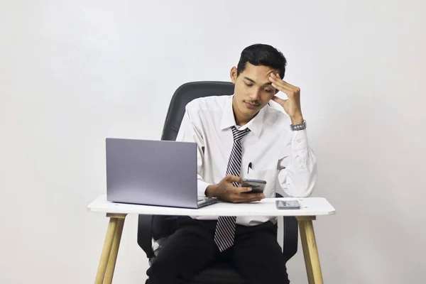 stock image businessman working with laptop in the office 