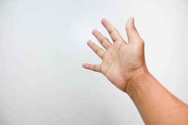 Beyaz arkaplanda el hareketi