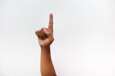 yakın plan - parmak hareketi, beyaz arkaplanda izole.