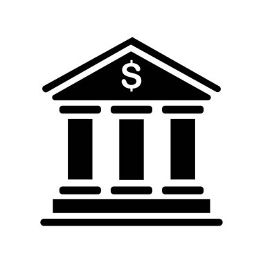Banka Sembol ve Dolar İşaretli Finans Kurumu Simgesi