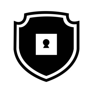 Kilit Simgesi - Vektör İllüstrasyonlu Güvenlik Kalkanı