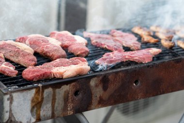 Farklı et kesimleriyle dolu bir ızgara. Güneşin altında cızırdayan ve sigara içen. Arkadaşlar toplanır, lezzetli aromalarla dolu bir yaz pikniğinin tadını çıkarırlar..