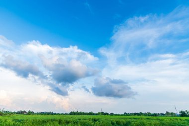 güzel hava atmosferi parlak mavi gökyüzü arkaplan soyut beyaz bulutlu berrak doku.