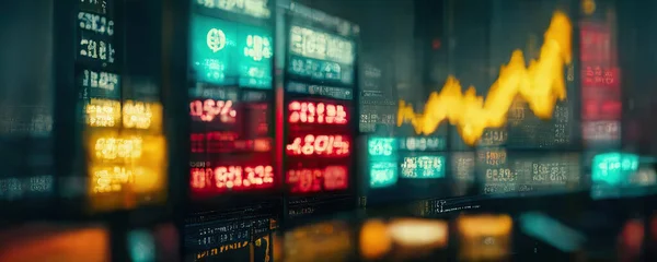 Dashboard with economics theme and concept with financial market charts