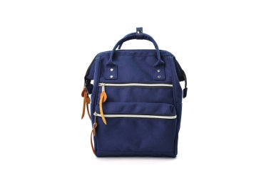 Beyaz arka plan üzerinde izole koyu mavi çanta