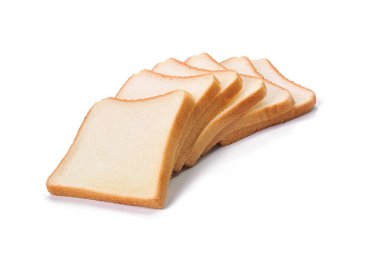 Beyaz arkaplanda izole edilmiş dilimlenmiş ekmek