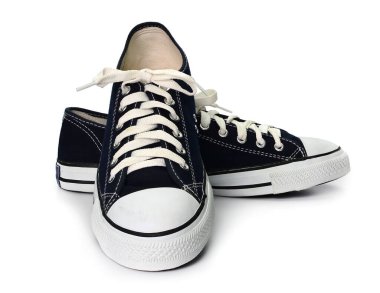 Koyu mavi ayakkabılar beyaz arkaplanda izole edilmiş