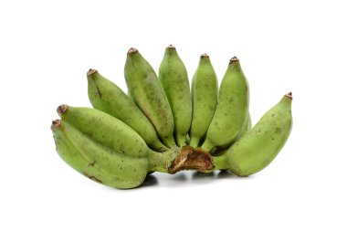 Beyaz arkaplanda yeşil muzlar