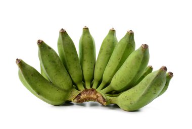 Beyaz arkaplanda yeşil muzlar