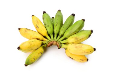 Beyaz arkaplanda izole edilmiş muz sürüsü