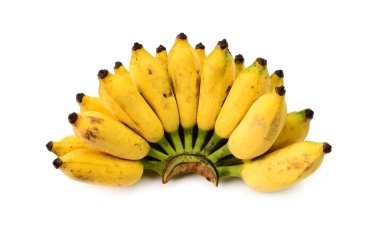 Beyaz arkaplanda izole edilmiş muz sürüsü