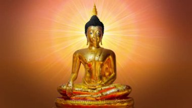 Beyaz arkaplanda Buda heykeli