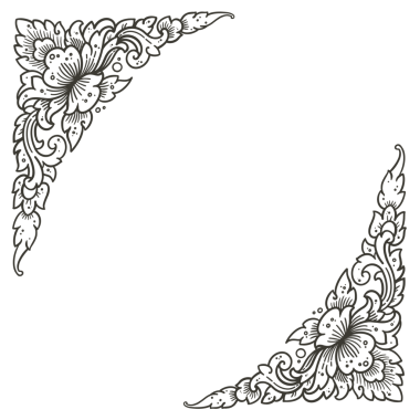 Tayland deseni, Tayland desenli çerçeve, klasik modern sınır, grunge sancak kenarı, düğün sınır tasarımı, düğün dekorasyonu, beyaz arka planda izole edilmiş.