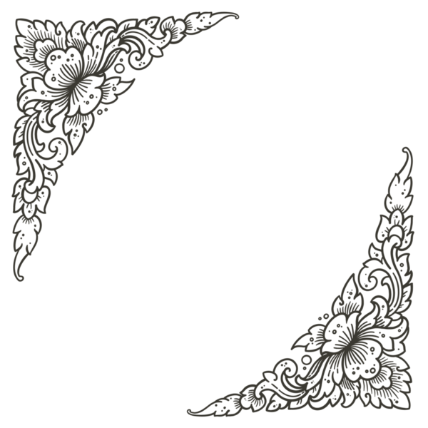 Tayland deseni, Tayland desenli çerçeve, klasik modern sınır, grunge sancak kenarı, düğün sınır tasarımı, düğün dekorasyonu, beyaz arka planda izole edilmiş.