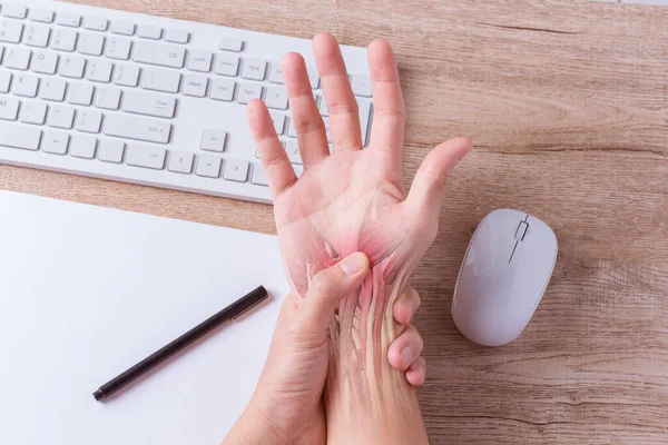hand muscle inflammation from office syndrome , hand muscle pain from working