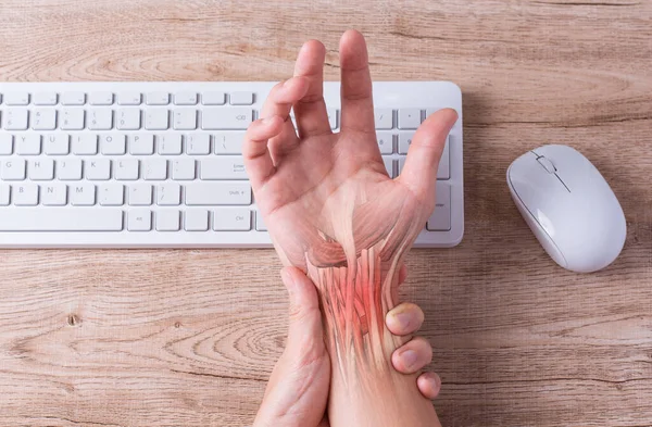 Hand Muscle Inflammation Office Syndrome Hand Muscle Pain Working — Stock Photo, Image