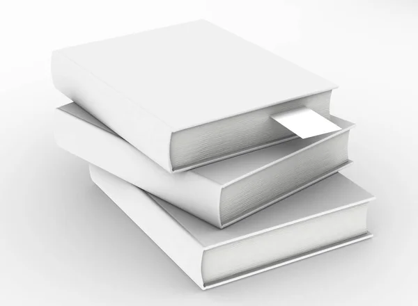 Modello Libro Vuoto Mockup Set Sfondo Bianco Rendering — Foto Stock