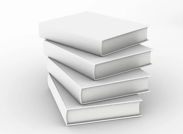 Шаблон Порожній Набір Макетів Книг Білий Фон Візуалізація — стокове фото