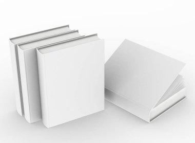 şablon boş kitap düzenleme beyaz arkaplan, 3d görüntüleme