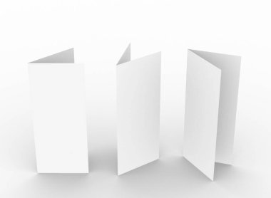 Brochure template empty Brochure mockup set white background , 3D rendering