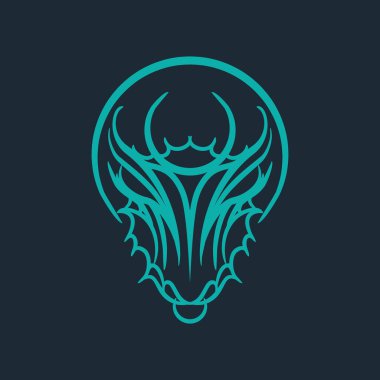 Soyut kafatası tasarımı. vektör logo şablonu.