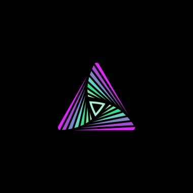 üçgen geometrik gradyan logo tasarım şablonu