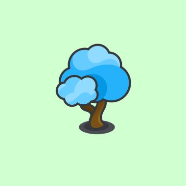 ağaç vektörü düz renk simgesi