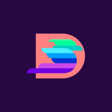 D harfi 3D renkli logo.