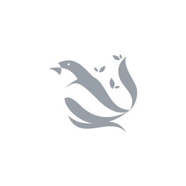 kuş simgesi logo tasarım vektörü