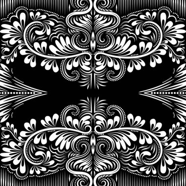 Kusursuz siyah beyaz çiçek süsü.