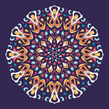 Soyut çiçekli mandala. vektör illüstrasyonu