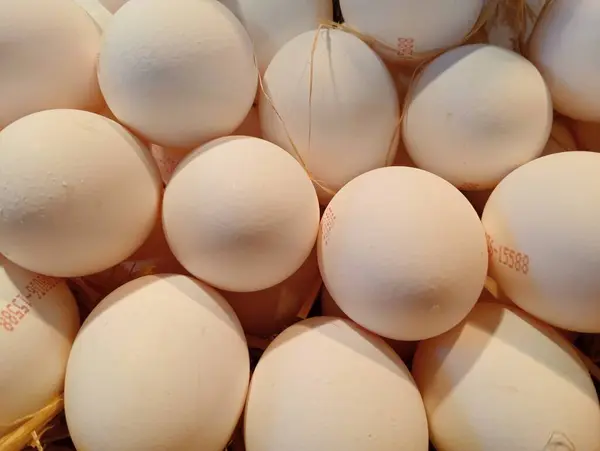 fresh eggs in a market